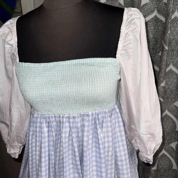 Pitusa 100% Cotton Smocked Patterned Baby Doll Dress SZ Small - Picture 2 of 8